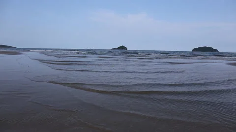 Waves rolled on the sand Stock Footage 62923735