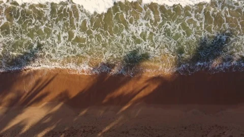Waves rolling ashore. Top view (aerial), background. Stock Footage 172375400