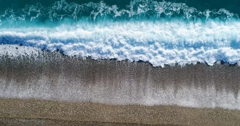 Waves Rolling Up at Beach - 4K 60fps Stock Footage 101605997