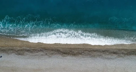 Waves Rolling Up at Beach - 4K 60fps Stock Footage 102113035