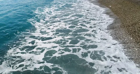 Waves Rolling Up at Beach - 4K 60fps Stock Footage 102123875