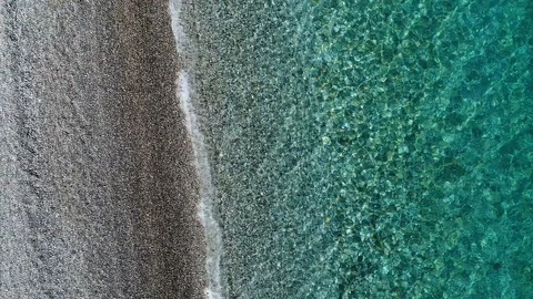 Waves Rolling Up at Beach - 4K Stock Footage 102096140