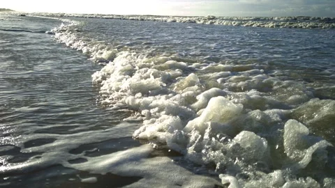 Waves rolling on the beach Stock Footage 287702641