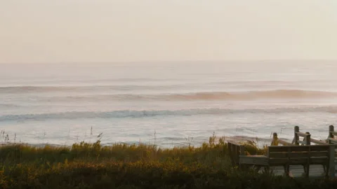 Waves Rolling in on Beach - Outer Banks, North Carolina Stock Footage 137041232