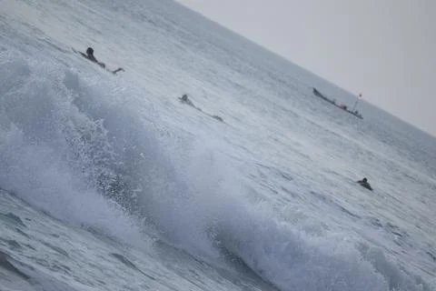 Waves rolling on the beach Stock Photos