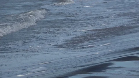 Waves rolling on the beach is a stormy day, winter mediterranean sea. Focene, Stock Footage 94337365