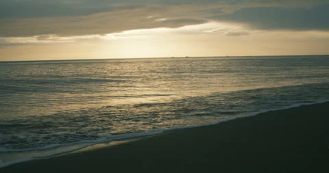 Waves rolling during sunrise at Easington Beach #8 - 4K Footage Stock-Footage 270213542