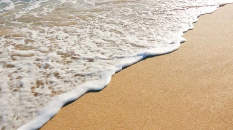Waves Rolling Gently Up on White Sandy Beach. Stock Footage 53892998