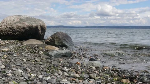 Waves Rolling Over Rocks Stock Footage 200902728