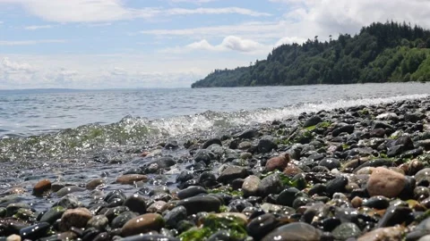 Waves Rolling Over Rocks Stock Footage 200982170