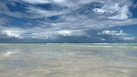 Waves rolling in on Pemba beach, Mozambique. Stock Footage 122663775