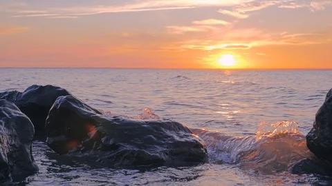 Waves rolling on rocky shore. Stock Footage 102173429