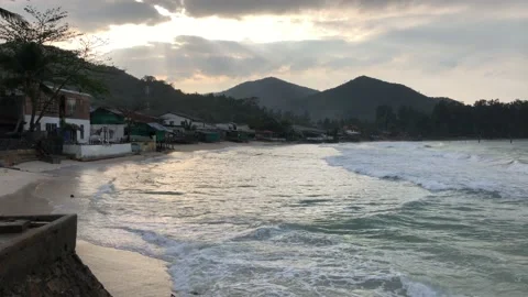 Waves rolling on a sandy beach Stock Footage 146821276