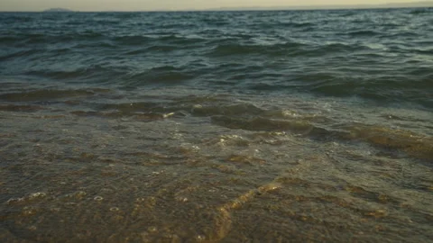 Waves rolling in slow-motion Stock Footage 212959603