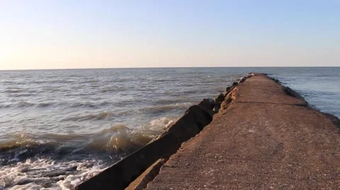 Waves rolling in at sunset (3 of 5) Stock Footage 50442581
