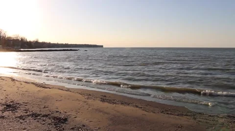 Waves rolling in at sunset (4 of 5) Stock Footage 50442584