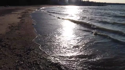 Waves rolling in at sunset (5 of 5) Stock Footage 50442587