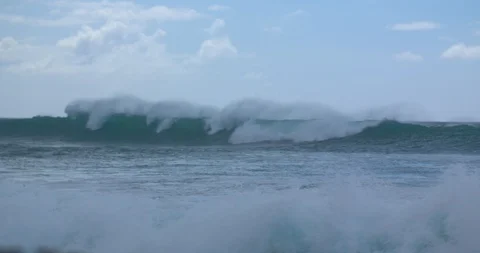 Waves Rolling in on the West Shore of Oahu near Kapolei Stock Footage 104424334