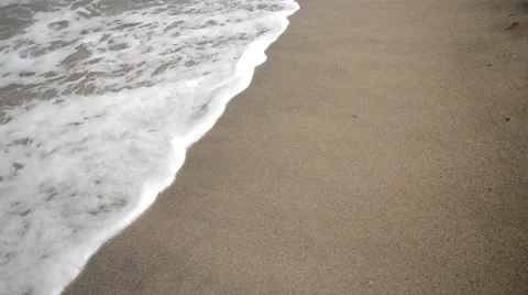 Waves Rolling Up White Sandy Beach. Stock Footage 67443269