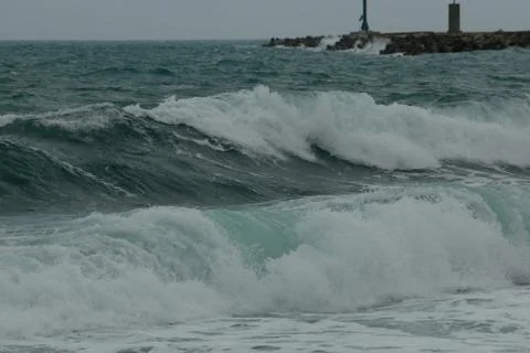 The waves of the rough sea Stock Photos