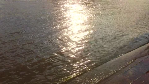 Waves run and are washed by the steps of the granite embankment. ... Steps of Stock Footage 156294763