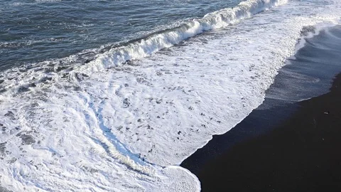 Waves run onto the beach Stock Footage 95969110