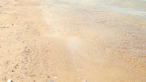 The waves run to the sand 4k Stock Footage 86451046