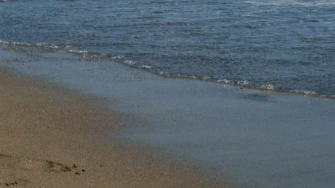 The waves run to the shore. Sand beach. Sunny day, travel concept. Stock Footage 96230518