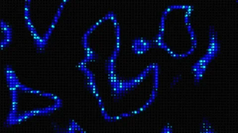 Waves runs across pixels. 3d abstract looped background modern performance, lot Stock Footage 195958193