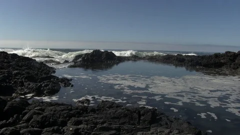 Waves Rushing Over Rocks Stock Footage 119892737