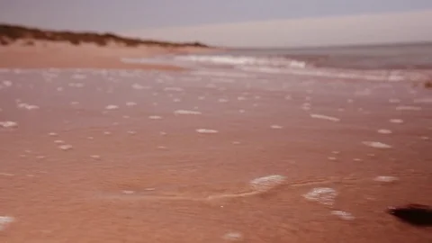 Waves on the sand beach Stock Footage 83435501