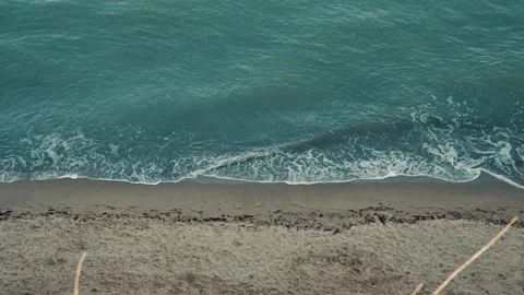 Waves on the sand topview Stock Footage 155410015