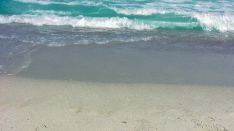 Waves on sandy beach 8 Stock Footage 503117