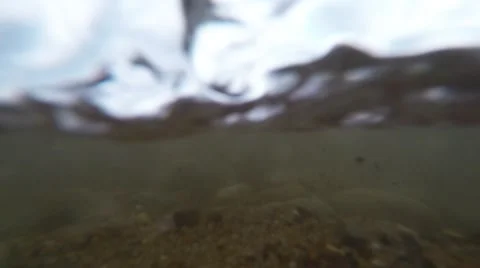 Waves on sandy beach. The beach on the shores of Lake Video stock 49176787