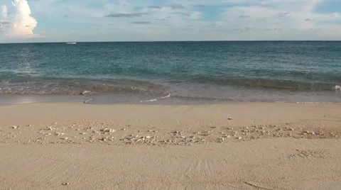 Waves On Sandy Beach Stock Footage 44388660