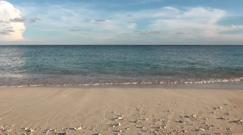 Waves On Sandy Beach Stock Footage 44394355