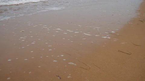 Waves on a Sandy Beach Stock Footage 67328752