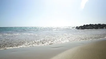 Waves on sandy beach in Maspalomas Gran Canaria Spain Video stock 86072493