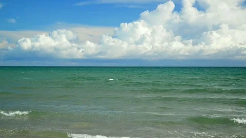 The waves of sandy beach in sunny day. Stock Footage 76203097