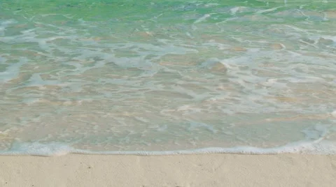 Waves on a sandy beach. warm tropical sea in thailand Stock Footage 40787913