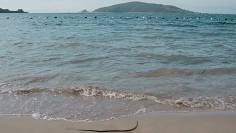 Waves on the sandy shore Stock Footage 161421259