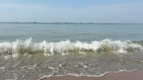The waves of Sanya Bay Stock Footage 326989722