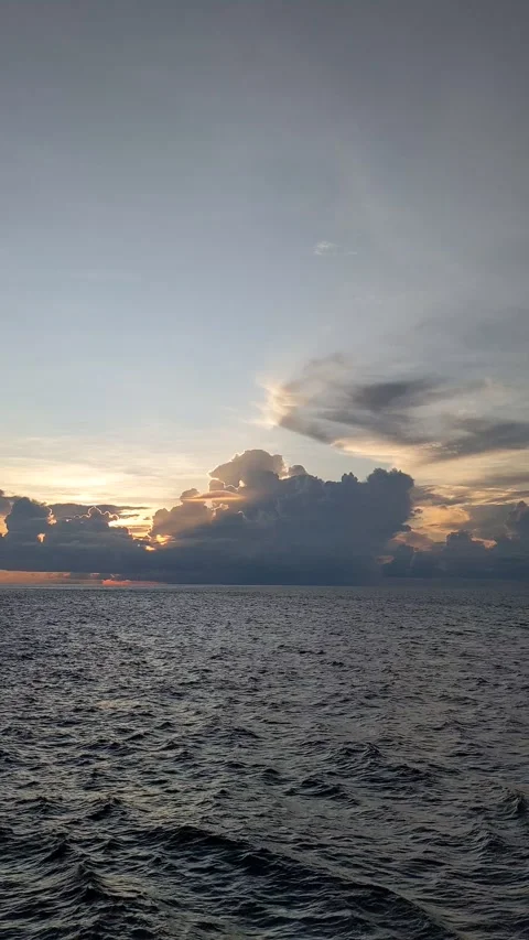 Waves on the sea and clouds in the sky Stock Footage 294156457