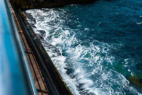 The waves in the sea background blue Foto stock