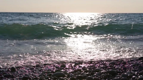 Waves at sea beach Stock Footage 124714623
