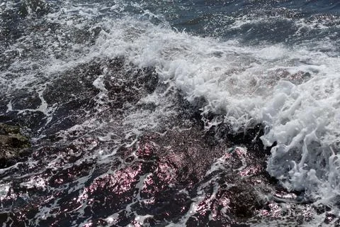 Waves by the sea on the beach Foto stock