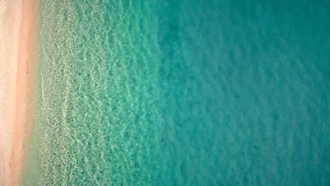 Waves of the sea on a beach. Top view Stock Footage 145164246