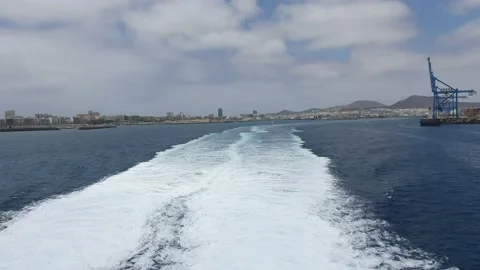 Waves in the sea behind the boat Stock Footage 155129520
