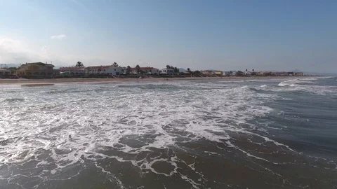 Waves of the sea from a bird's flight. Stock Footage 102581295