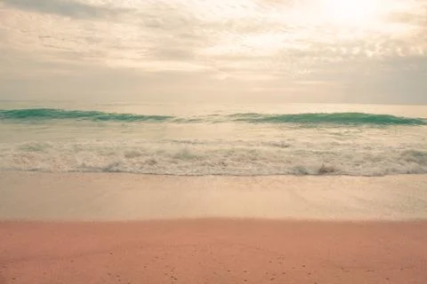 The waves of the sea crashed into the shore Stock Photos